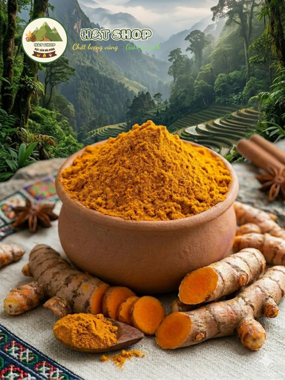 tinh bột nghệ vàng tây bắc